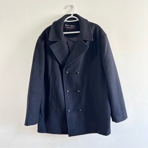 Saint James Men’s Dark Navy Wool Peacoat